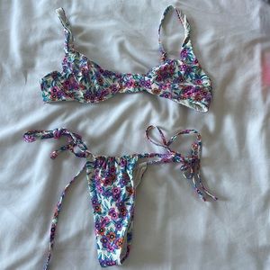 Frankies bikinis neon floral bikini set